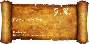 Fack Márk névjegykártya